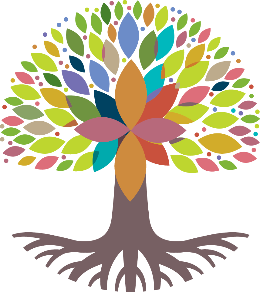 Religion Clipart Catholic School - Colorful Tree With Roots (861x964)
