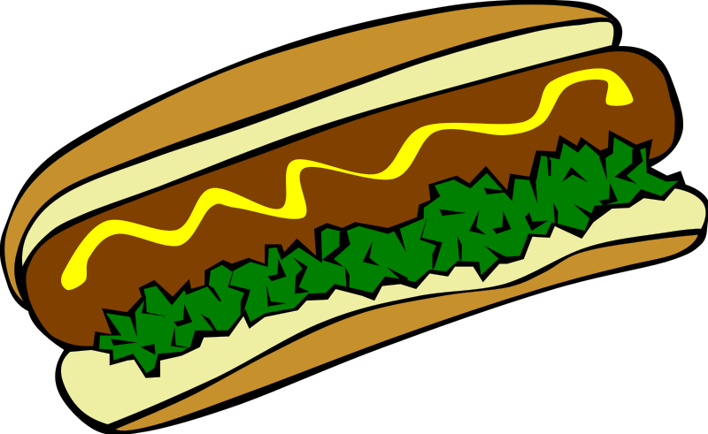 Fast Food Clipart - Hot Dog Clip Art (800x491)
