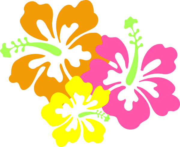 Hawaii Luau Clipart Kid - Hibiscus Clip Art (600x490)