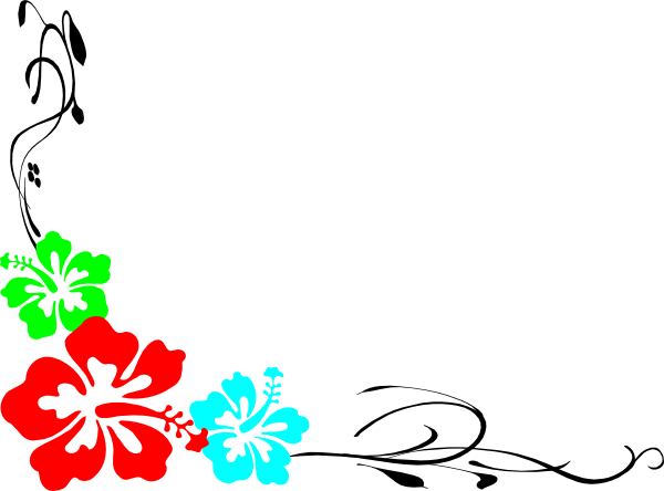Luau Theme For Powerpoint Luau Clip Art Borders Free - Free Hawaiian Clip Art Borders (600x444)