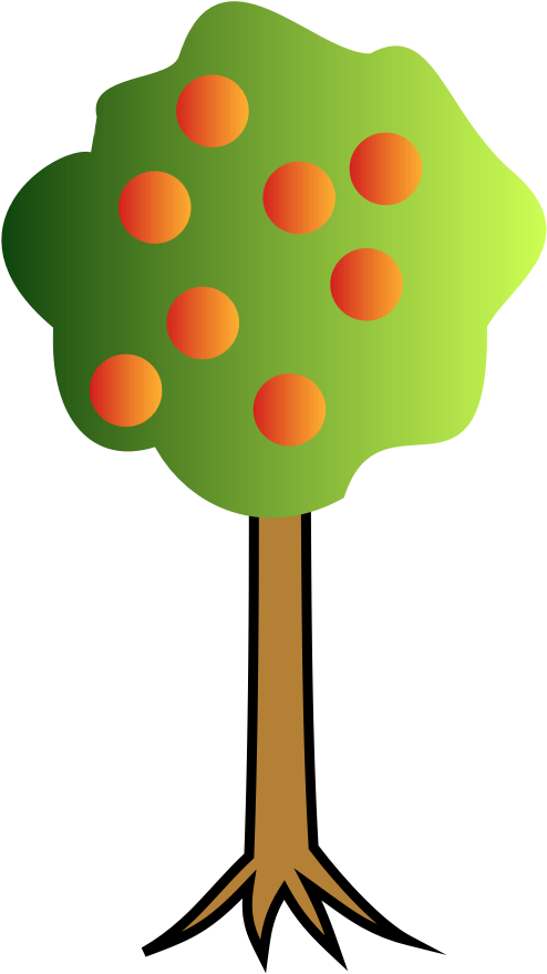 Clip Art Images Of Apple Tree - Cartoon Images Tree With Roots (507x894)