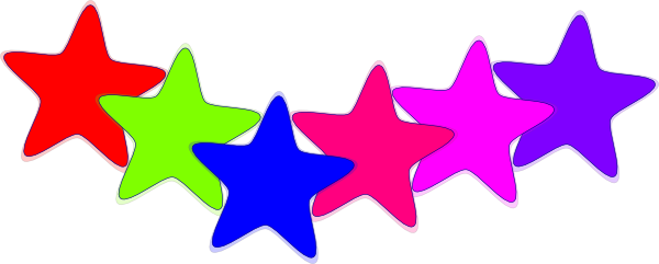 Download - Colorful Stars Clipart (600x241)