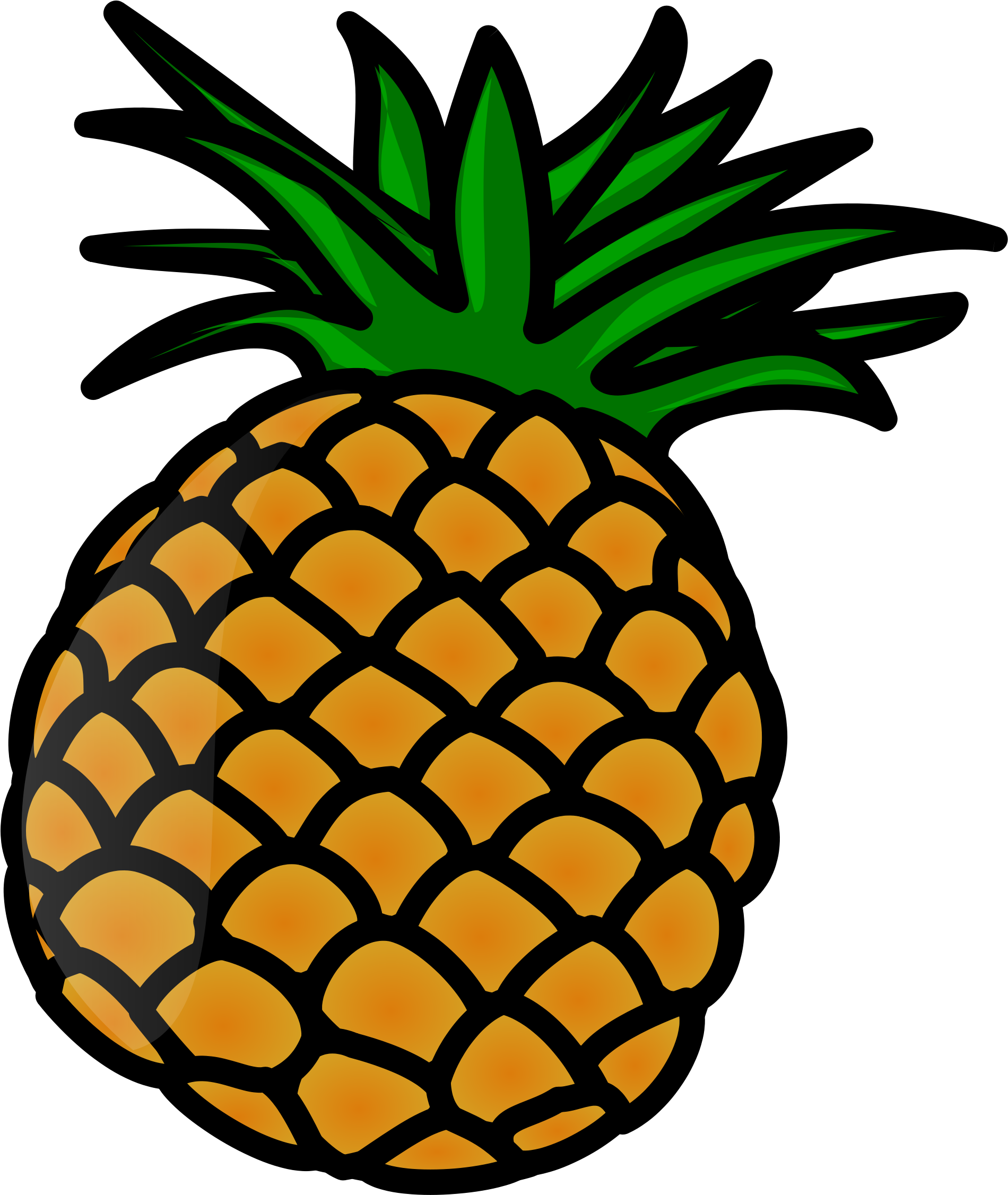 Pineapple Clip Art - Pineapple Shower Curtain (2400x2400)