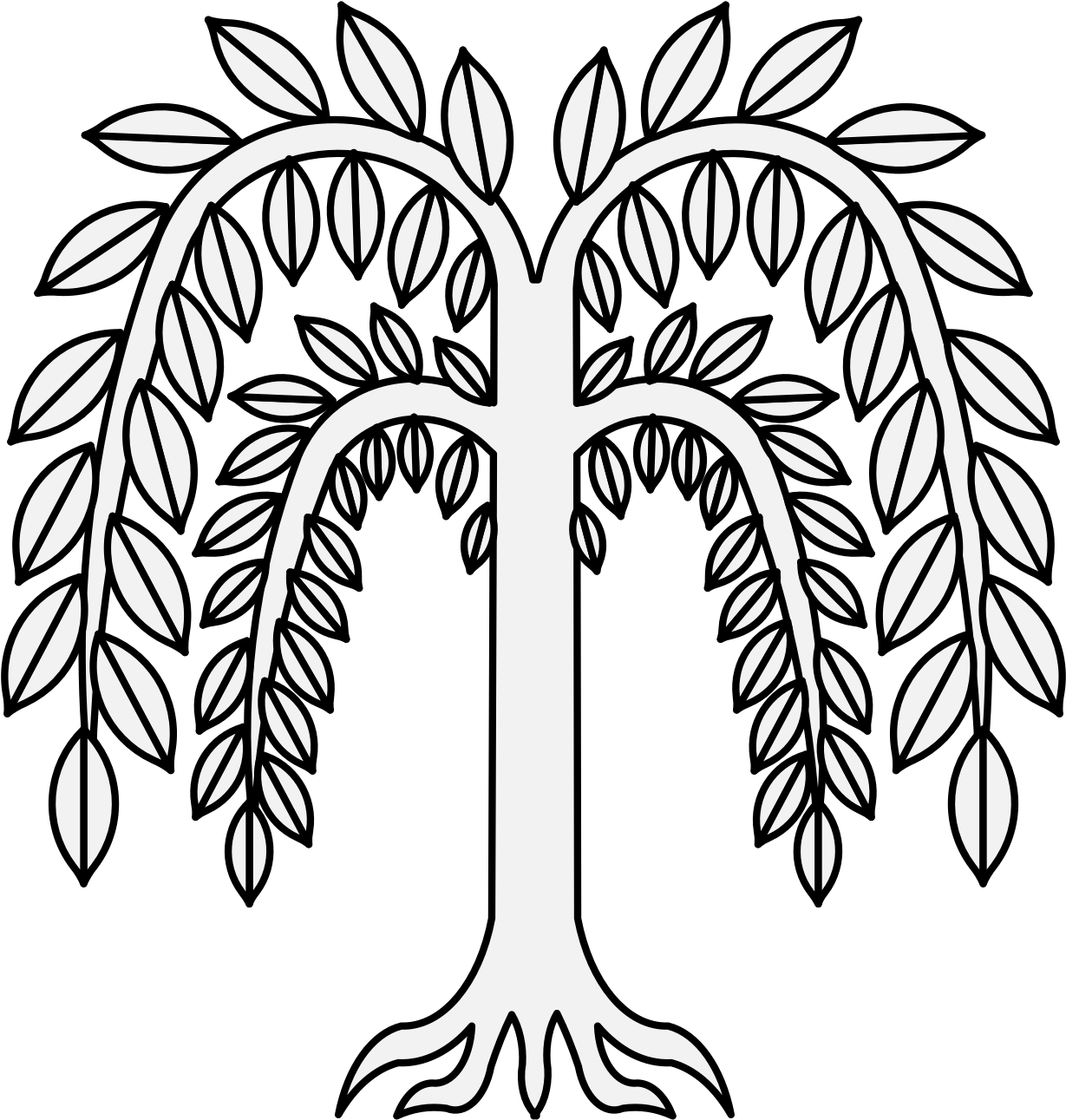 Willow - Heraldic Willow Tree (1236x1294)