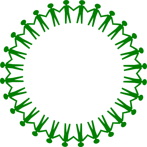 Family Reunion Colorful - People Holding Hands Around (600x600)
