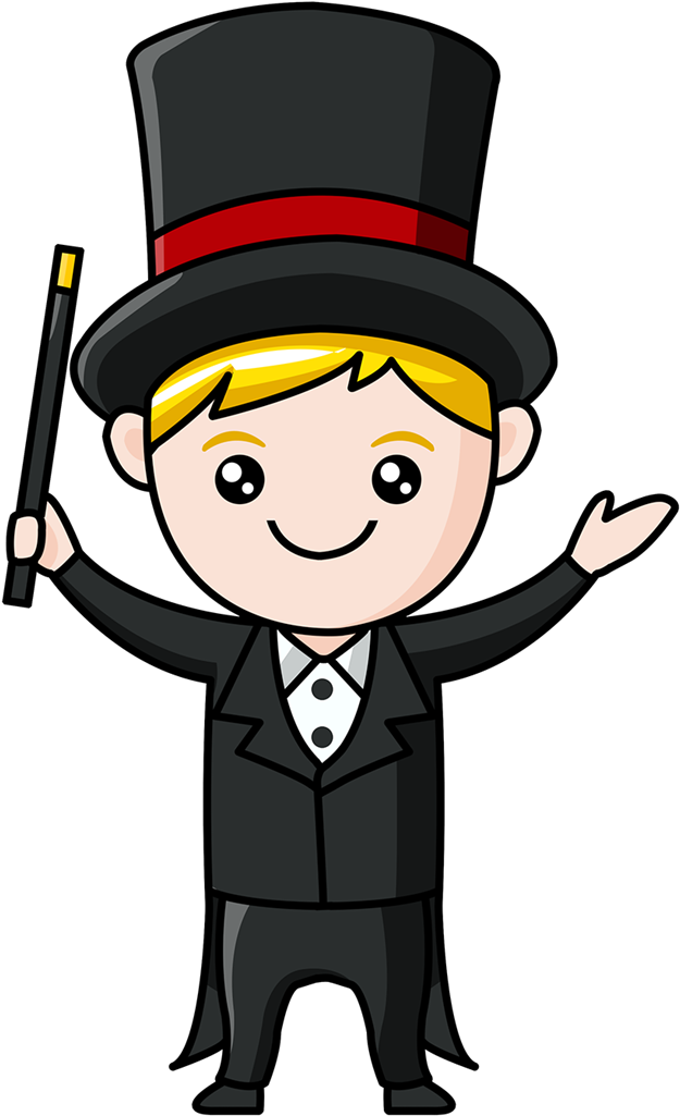 Magician Clipart - Cartoon Magician (700x1129)