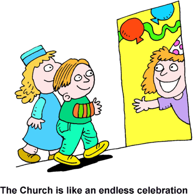 Image The Church Is Like An Endless Celebration - Clip Art (399x400)