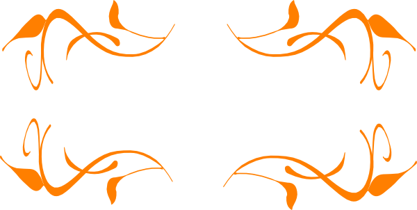 Swirl Border Clip Art - Orange Swirls Clip Art (600x302)