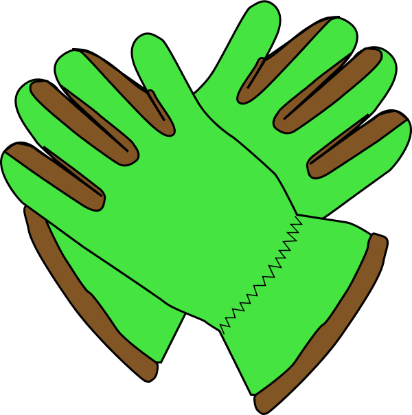 Gloves Clip Art - Green Gloves Clipart (600x604)
