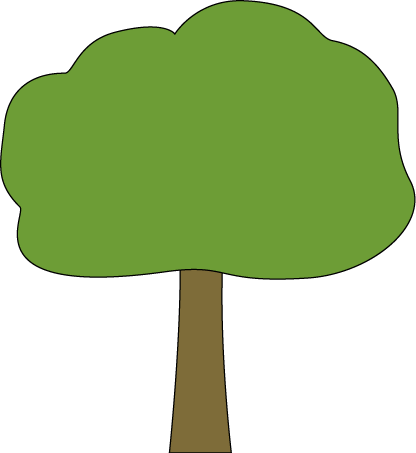 Oak Tree With Black Outline - Oak Tree With Black Outline (416x453)