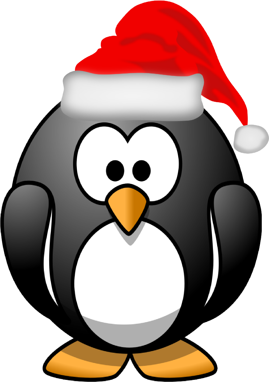 Penguin Clipart Santa - Christmas Pictures Cartoon Png (1979x1625)