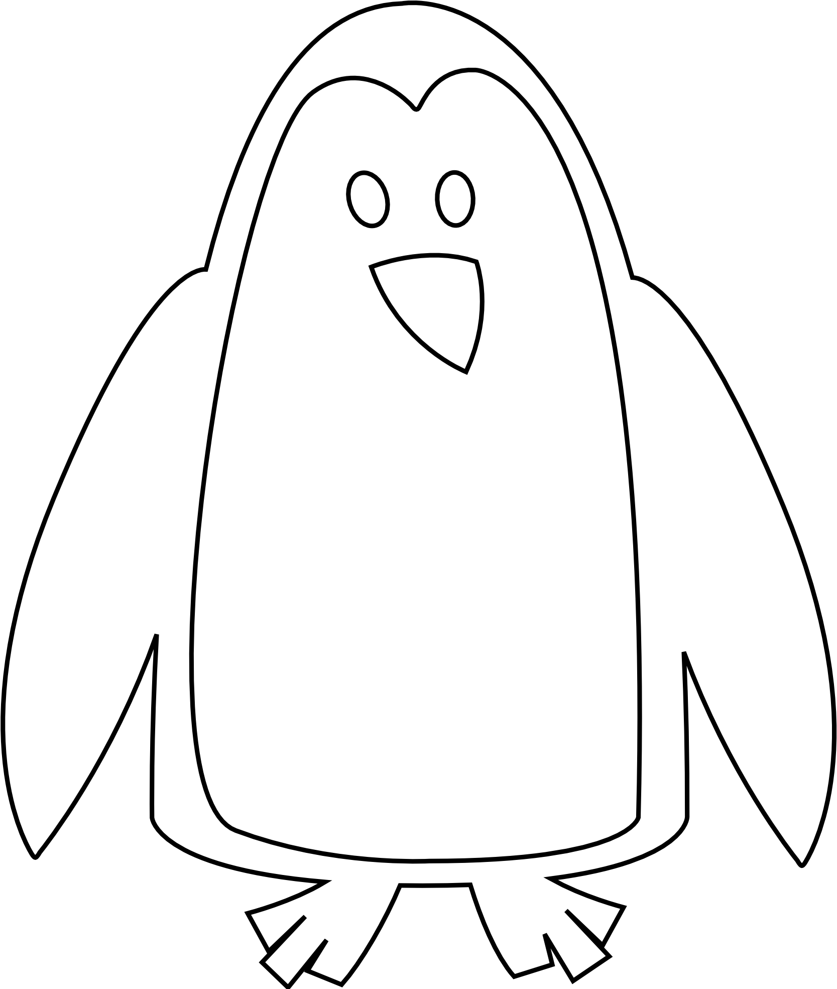 Net Clip Art Colorful Animal Penguin Black White - Net Clip Art Colorful Animal Penguin Black White (1979x1979)