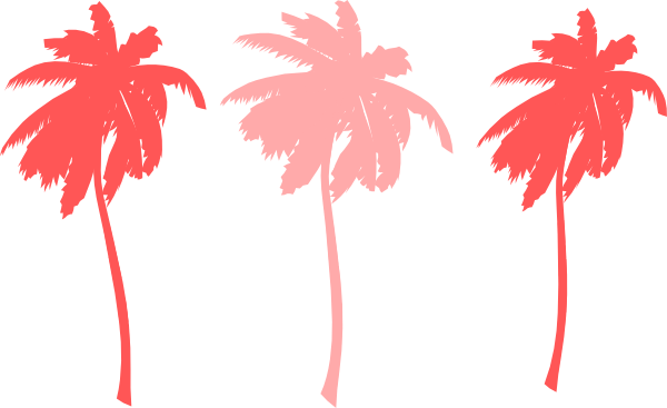 Tree Clipart Pink Palm - Tree Clipart Pink Palm (600x367)