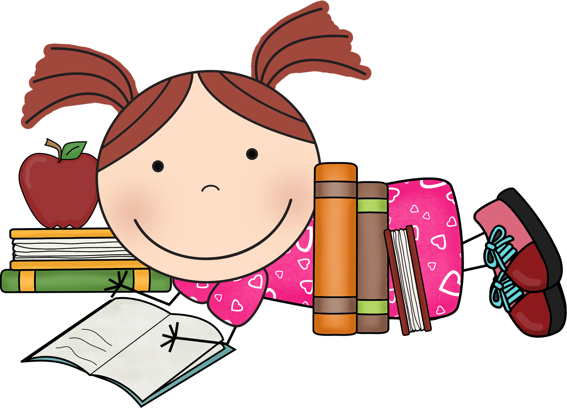 Reading Susie 2 - School Stick Figers Clipart (1836x1323)