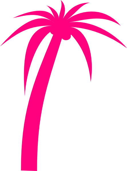 Pink Palm Tree Clip Art (444x595)