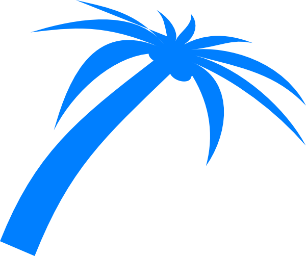 Blue Palm Tree Clip Art At Clker Com Vector Clip Art - Blue Palm Tree Png (600x502)