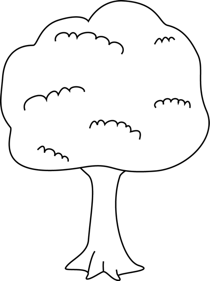 Black And White Tree Clip Art - Black And White Tree Clip Art (412x550)