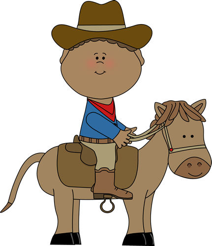 Cowboy On A Horse - Cowboy Clip Art (431x500)