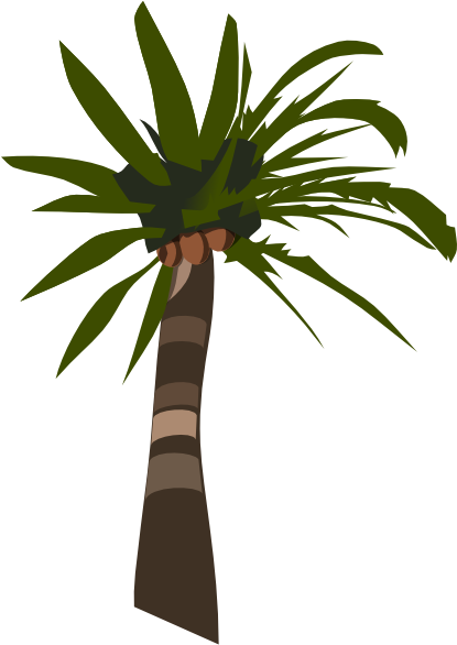 Palm Tree Clip Art At Clker - Palm Tree Clip Art (414x598)