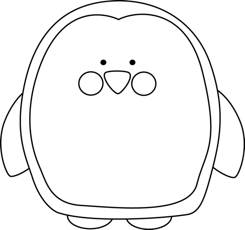 Black And White Penguin - Cute Penguin Clipart Black And White (500x470)