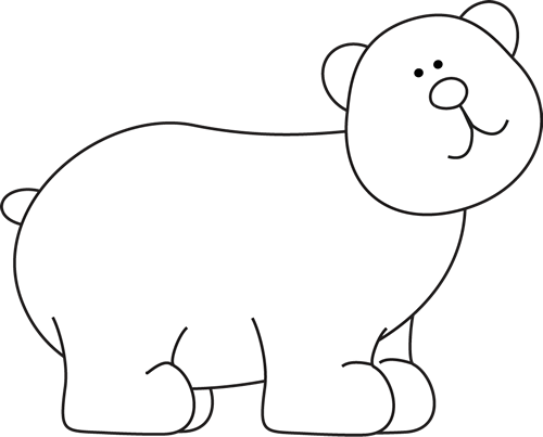 Black And White Bear - Black And White Bear Clip Art (500x403)