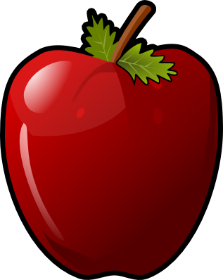 This Glossy Red Apple Clip Art Is Licensed Under A - Clip Art Pictures Of A Apple (317x398)