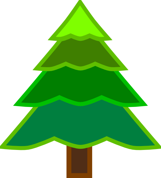 4 Layer Green Fir Tree Clip Art At Clker - クリスマス ツリー イラスト フリー (540x596)