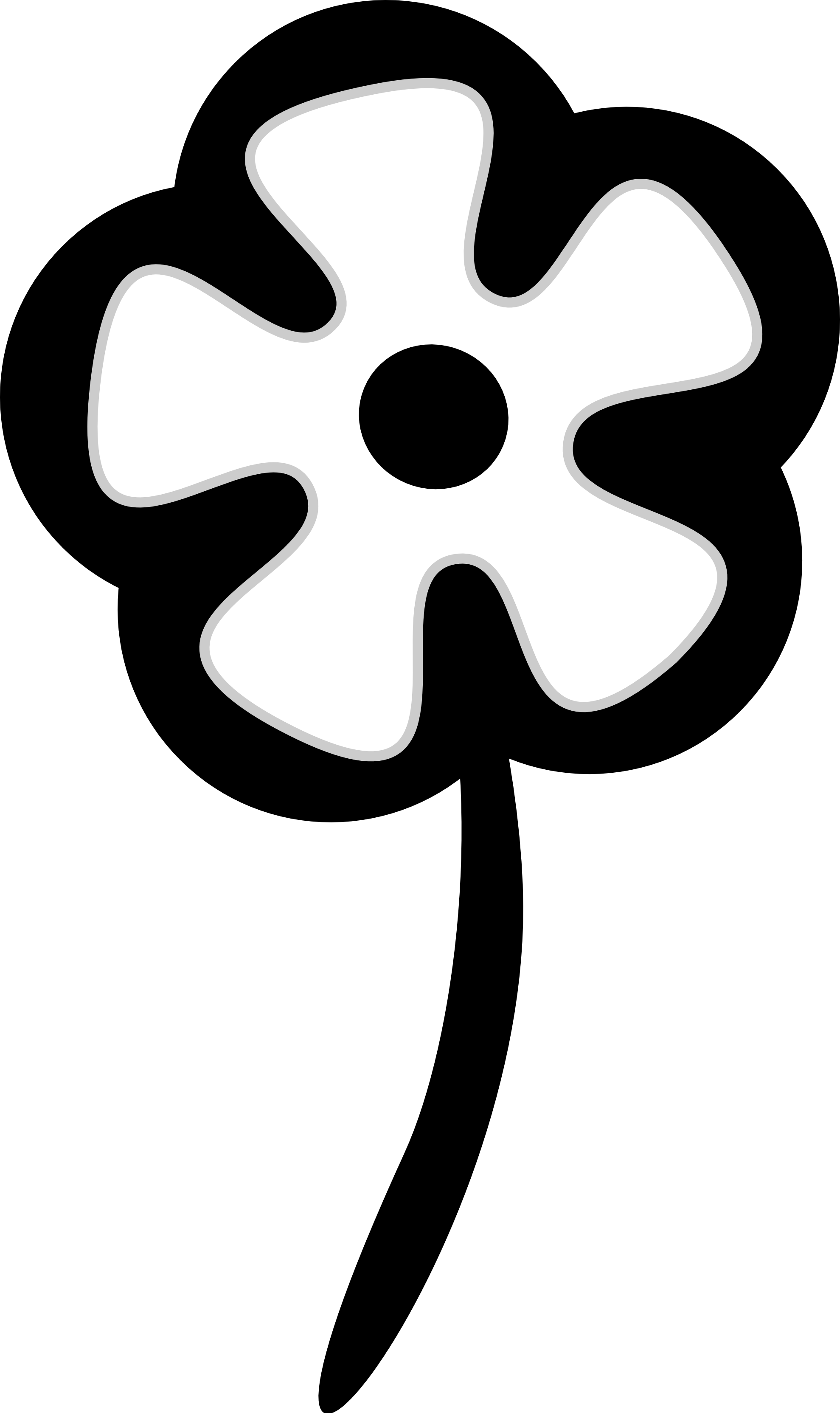 Flower Graphic Black And White (1979x3328)