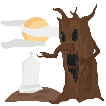 Scary Halloween Tree Svg Scrapbook Cut File Cute Clipart - Cutting Tree Clipart Transparent (432x432)