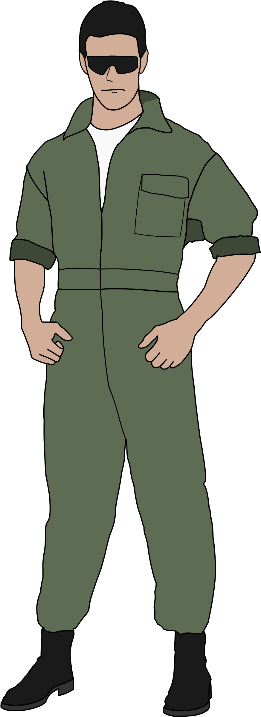 Vintage Military Cliparts - Fighter Pilot Clip Art (875x2400)