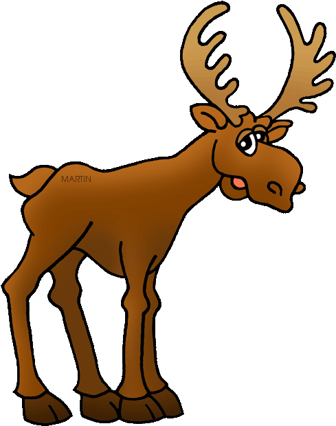 Free United States Clip Art By Phillip Martin, State - Moose Clipart (540x648)