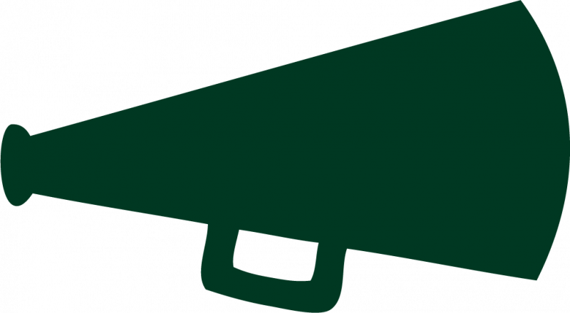 Green - Megaphone - Clipart - Green Cheer Megaphone Clipart (800x440)