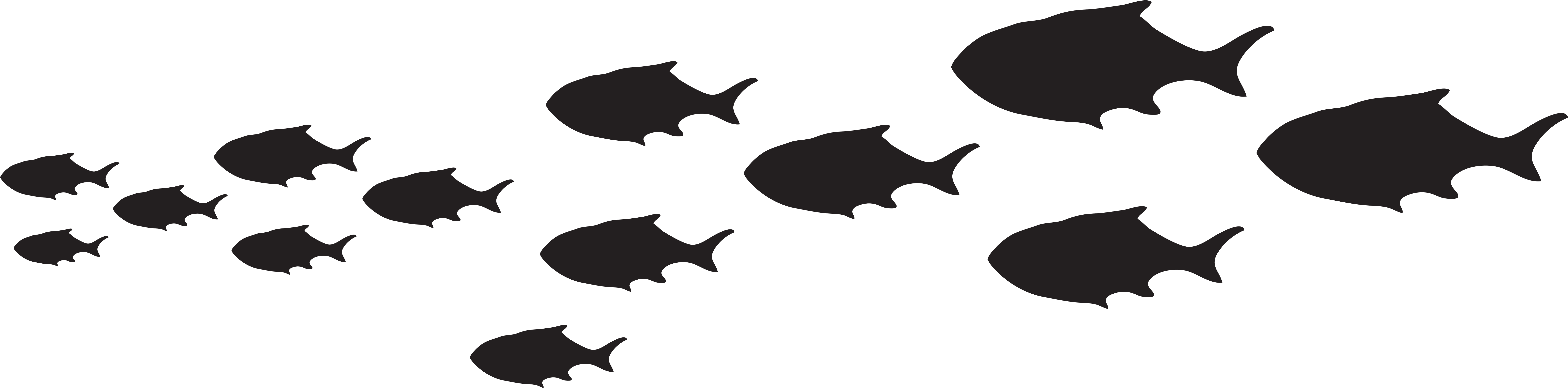 Fish Passage Silhouette Png Clip Art Imageu200b Gallery - Clip Art School Of Fish (8000x2098)