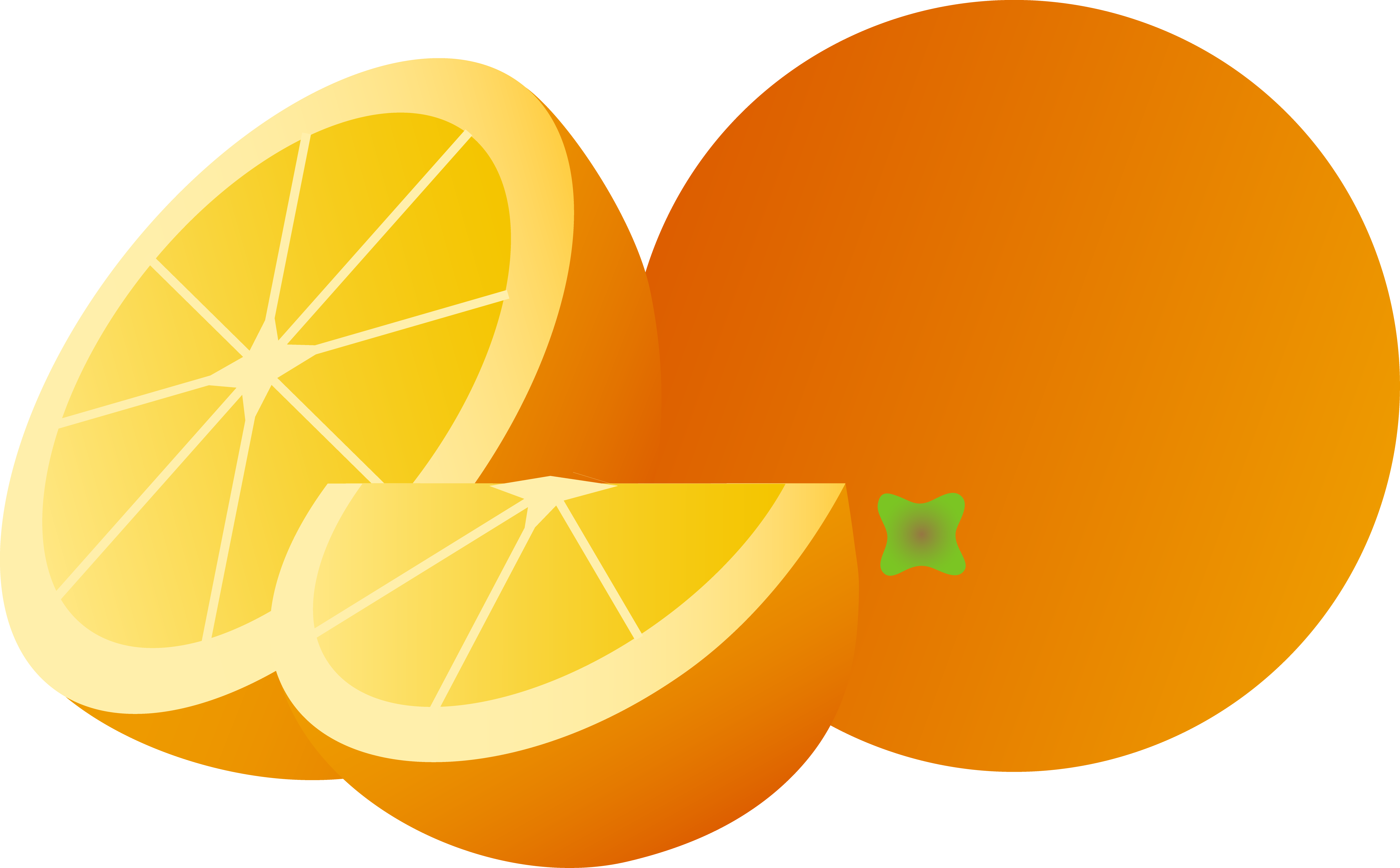 Clipart Cartoon Orange Whole Half And Wedge Free Clip - Cartoon Images Of Orange (5865x3635)