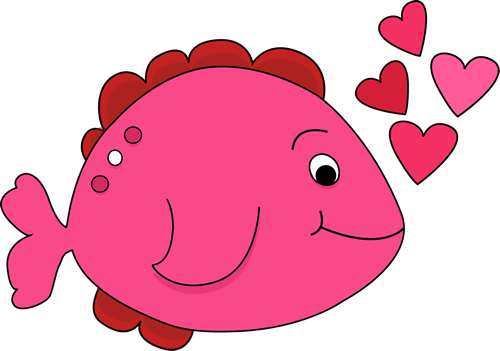 Cute Valentine\'s Day Fish Clip Art Cute Valentine\'s - Valentine Fish Clipart (500x351)