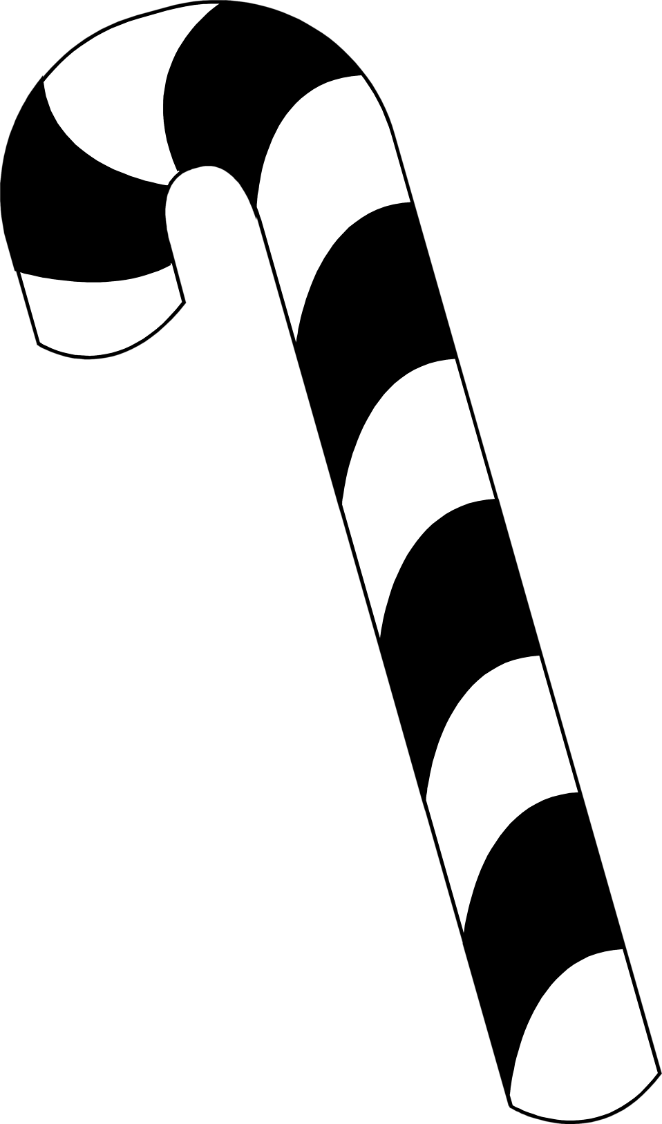 Candy Cane Clipart Black And White - Candy Cane Black And White (958x1627)