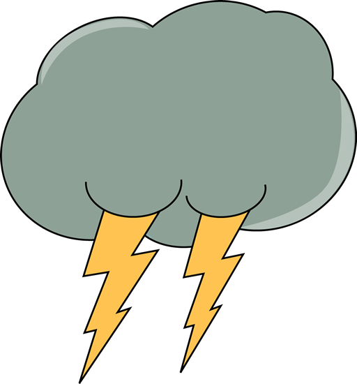 Clipart Info - Cloud With Lightning Clipart (512x550)