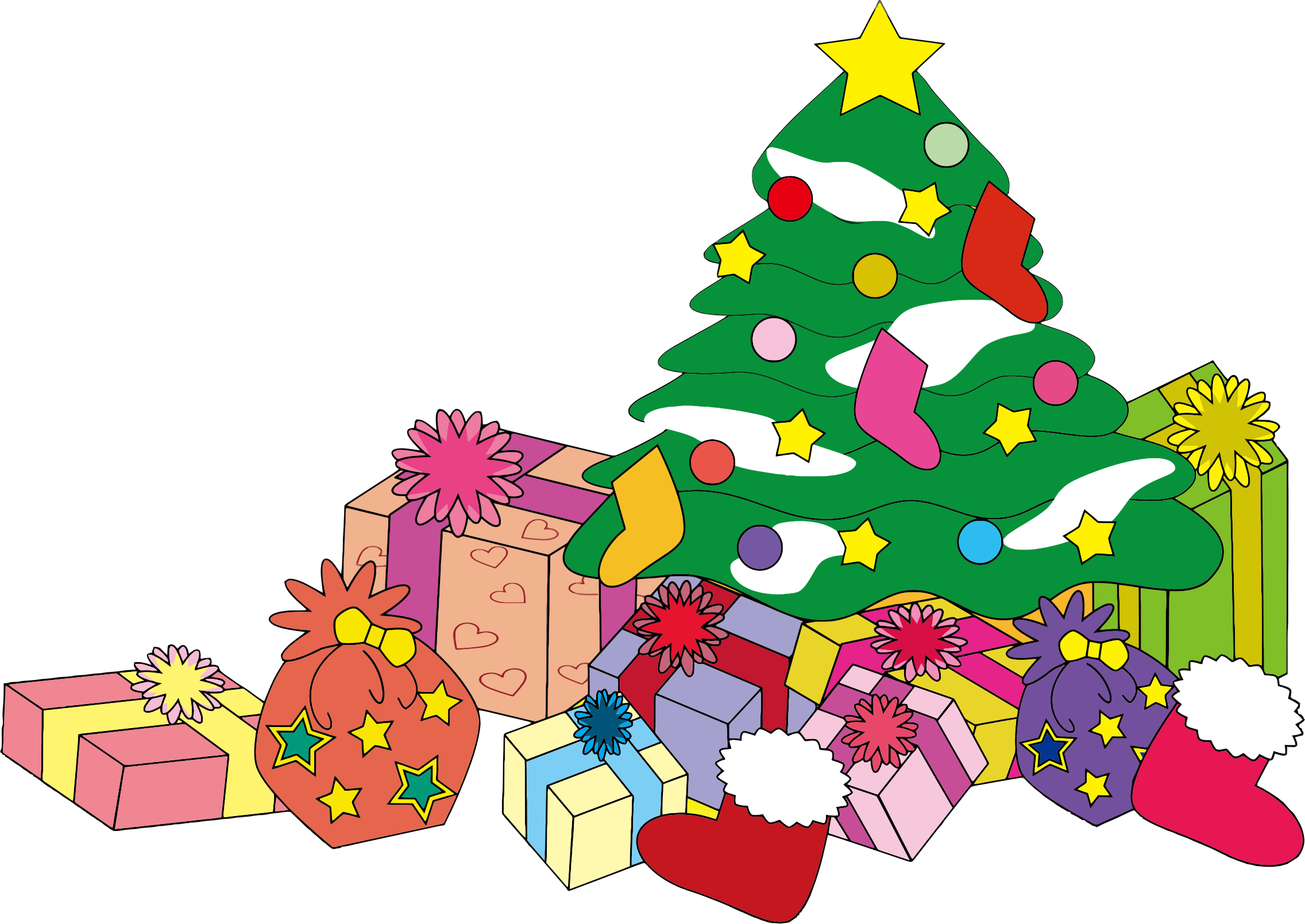 Christmas Tree With Presents Clip Art - Christmas Worksheet French Tes (2272x1609)