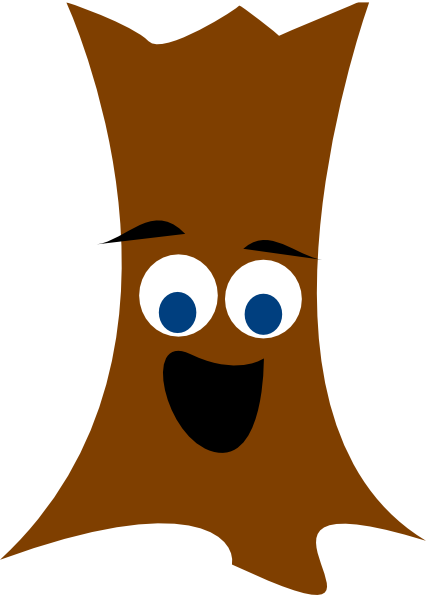 Tree Trunk With Face Clip Art - Trunk Of The Tree Clipart (426x595)