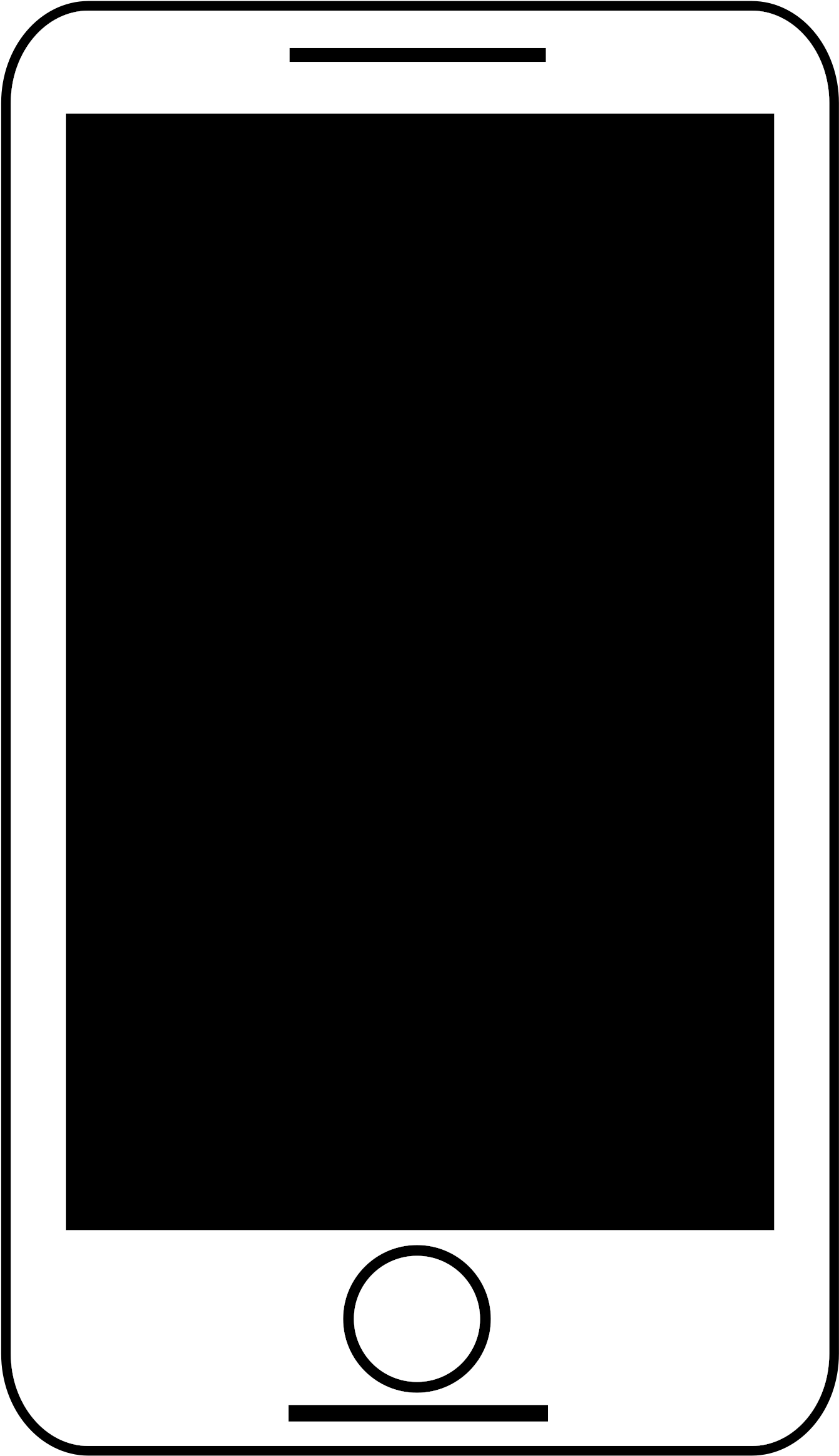 Animated Smart Phone Black And White - Clip Art Smartphone (1697x2400)