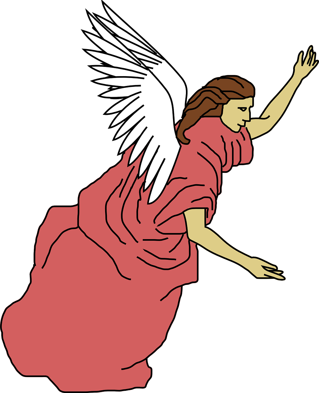 Angel Free To Use Clip Art - Angels Flying Clipart (1038x1280)