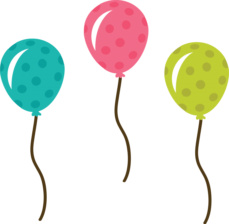 Birthday Balloons Free Birthday Balloon Clip Art Free - Cute Balloon Clipart (800x783)