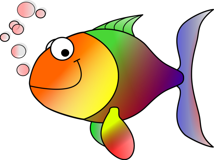 Rainbow Fish Clip Art At Clker Vector Clip Art - Tropical Fish Shower Curtain (700x524)