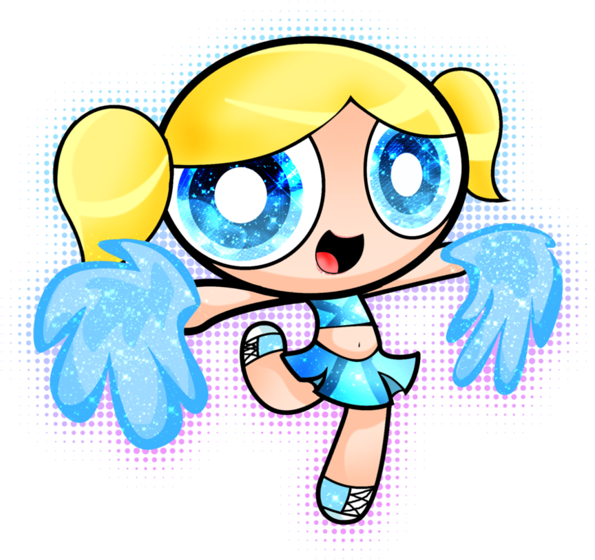 Rialto Panthers Junior All American Football Cheer - Powerpuff Girls Bubbles Cheerleader (876x912)