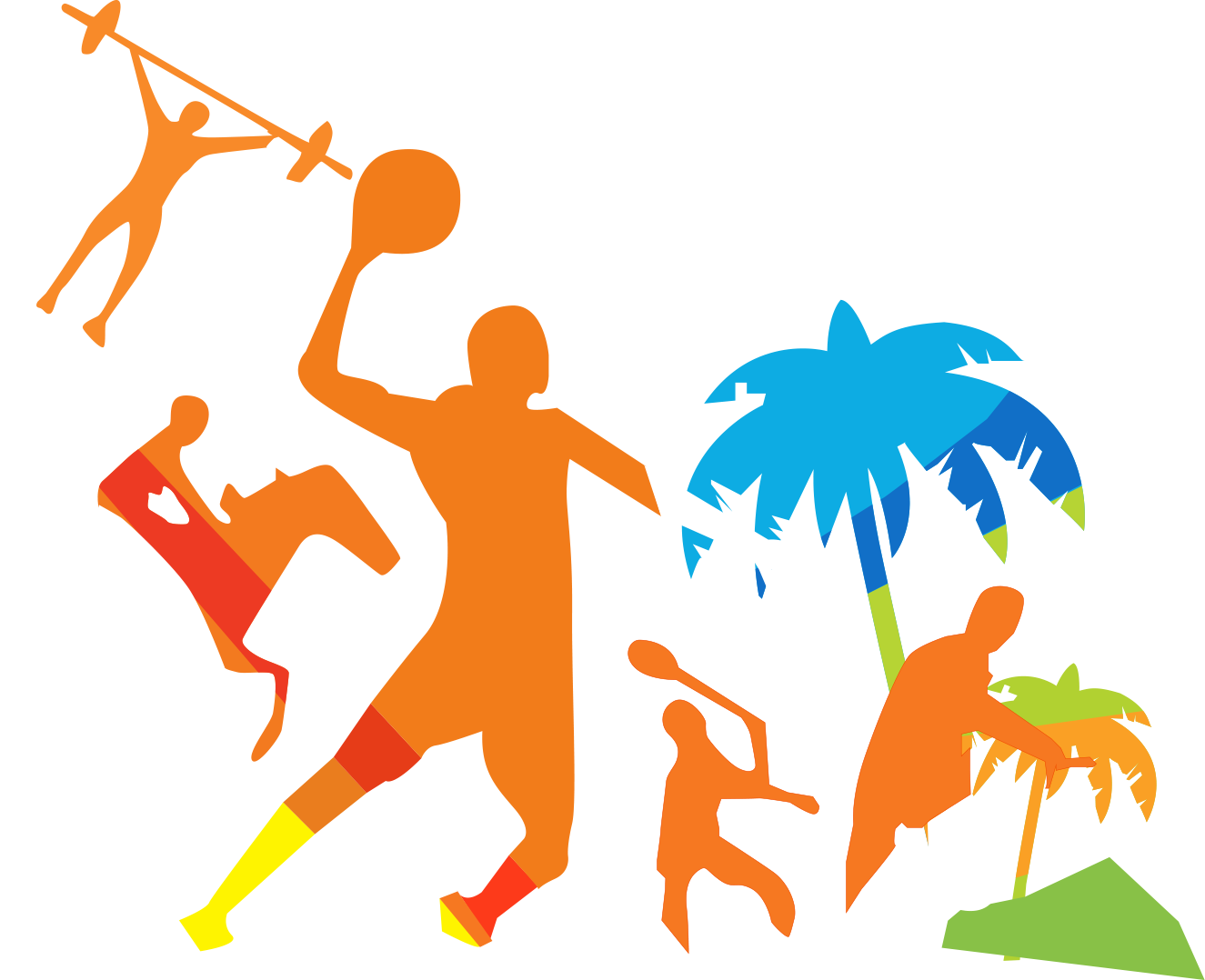 Coconut Tree Silhouette Background Orange Players - Coconut Tree Silhouette Background Orange Players (1325x1078)