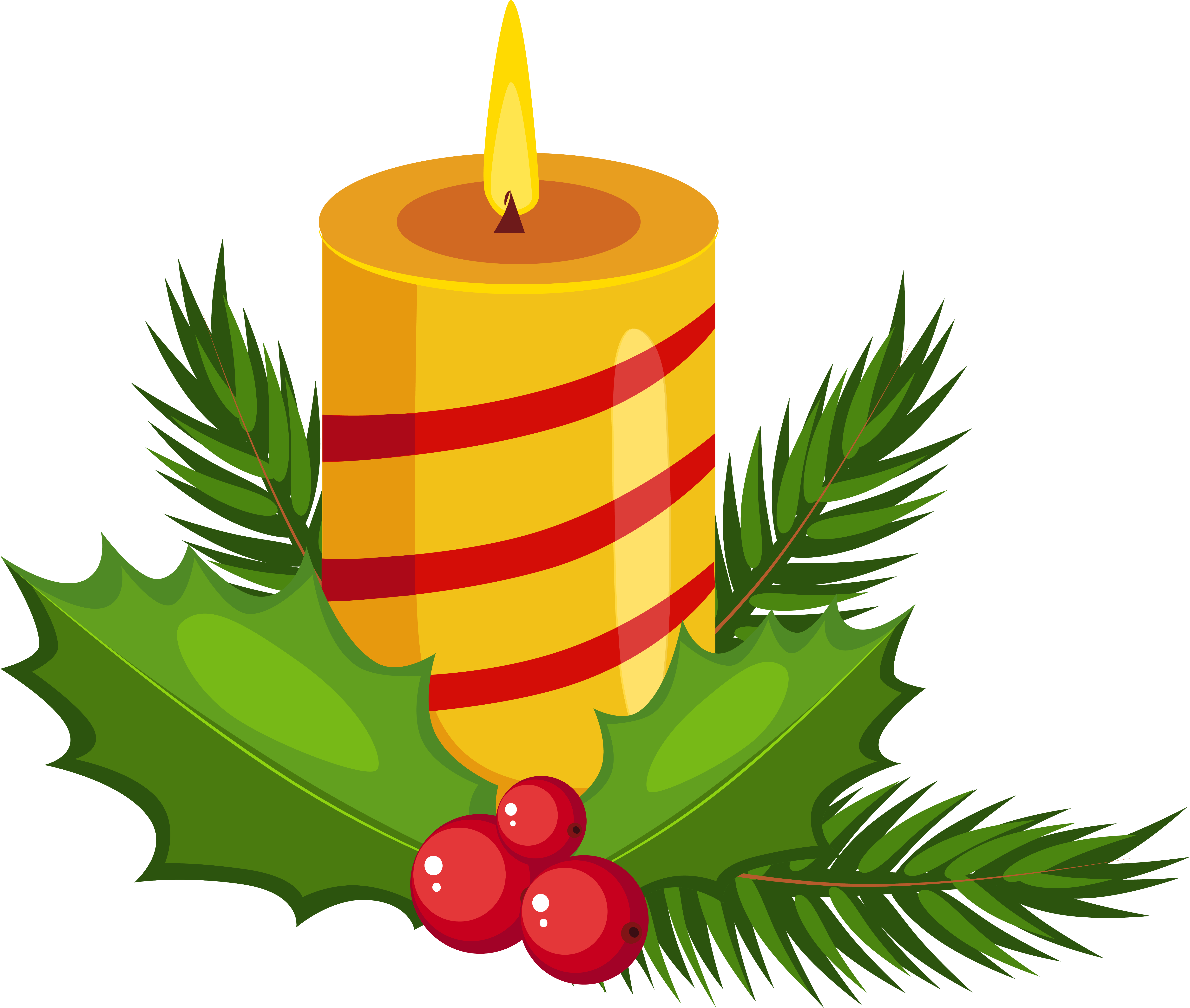 Clip Art Of Christmas Candle Clipart Holly Pencil And - Clip Art Of Christmas Candle Clipart Holly Pencil And (6256x5339)