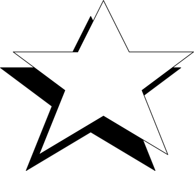 Christmas Star Clip Art Black And White Free - Black And White Star (400x352)