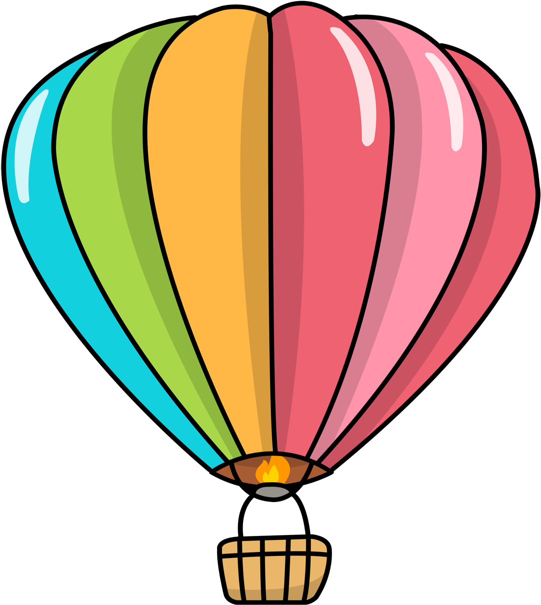 Free Cartoon Hot Air Balloon Clip Art - Hot Air Balloon Cartoon (1200x1376)