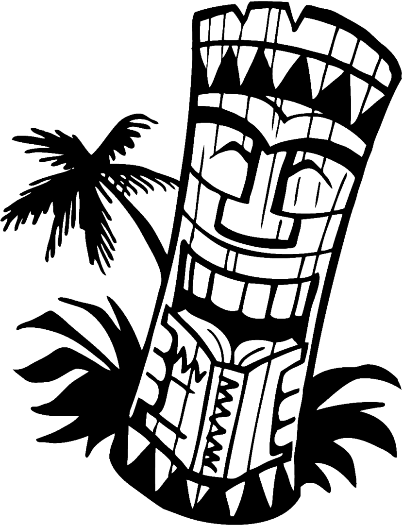 Hawaiian Clip Art Background Free Clipart Images - Tiki Clip Art Black And White (830x1083)