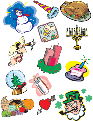 15 Holiday Clip Art And Images - Different Holidays Clip Art (300x400)
